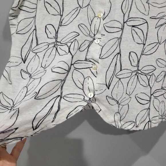 Cynthia Rowley Linen Cap Sleeve Slightly Cropped Top Size Medium EUC - Picture 4 of 10